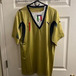 Puma Italy Green and Navy Goalkeeper Jersey